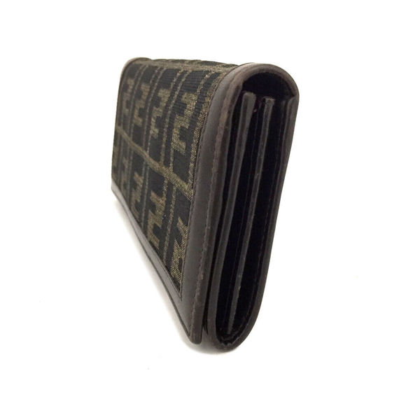 Fendi Zucca Canvas Leather Bifold Long #89078F81 - Picture 3 of 8